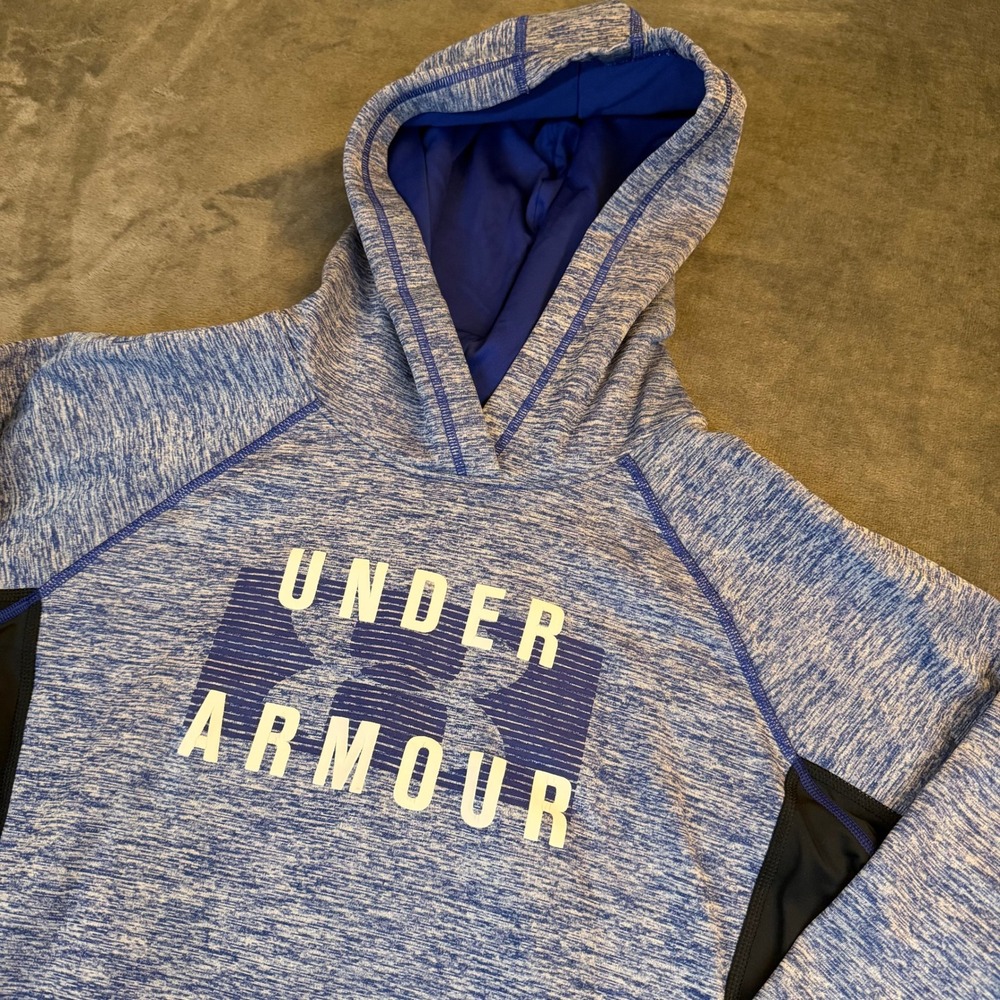 Under Armour ColdGear Storm Hoodie Womens Medium Blue Space‎ Dye Pullover